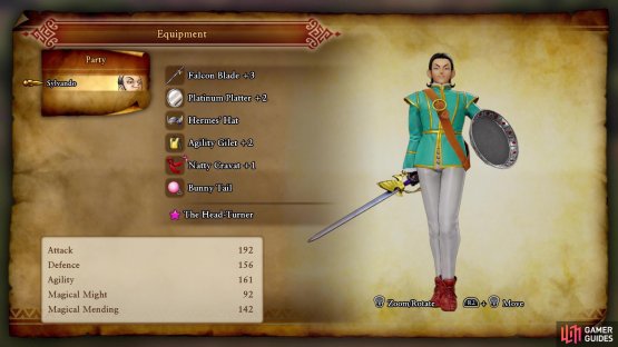 You only have the items Sylvando had on him from the first part