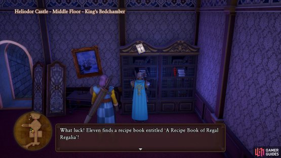 The King&rsquo;s Bedchamber has another bookshelf with a Recipe Book