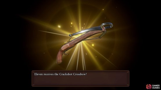 You’ll receive the Crossbow from Faris as thanks for helping him