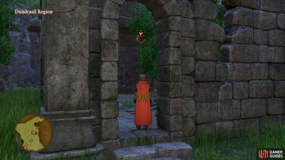 Head to the ruins to the east of the Camp to find the next Crossbow Target