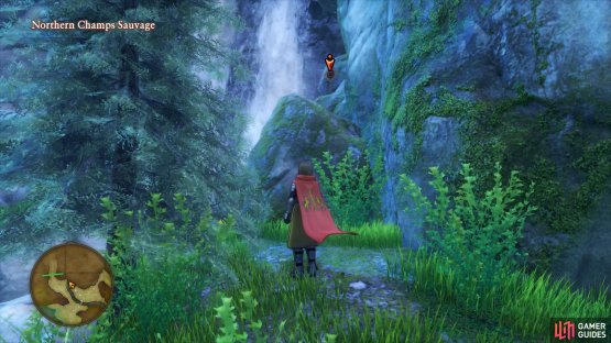 Search near the waterfall to the east of the Acad&eacute;mie for the fourth target