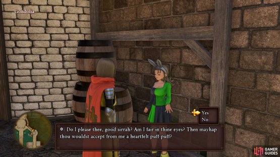 the next girl offering a Puff-puff can be found under the northeast tower.