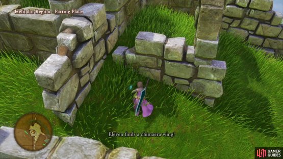 You can find the first Sparkly Spot in the ruins to the west