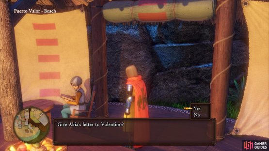 you&rsquo;ll find Valentino from Quest 10 in the restaurant, be sure to deliver Akia&rsquo;s letter.