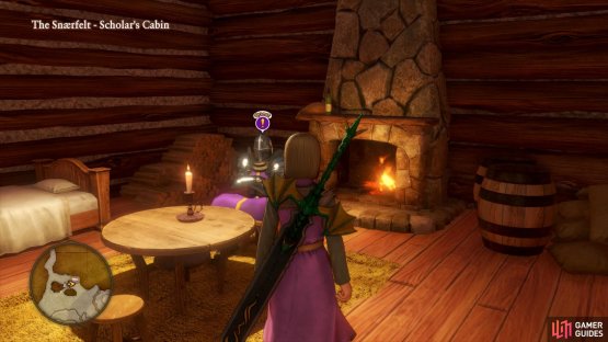Head to the cabin south of the Hekswood