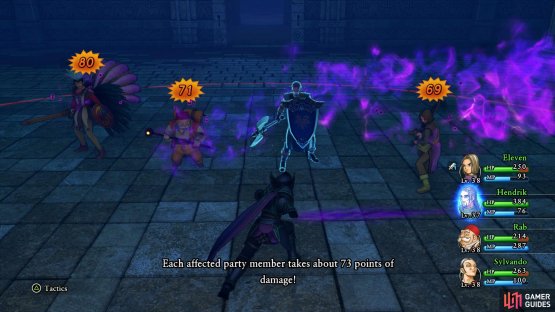 Darkness Wave will hit the entire party for around 70+ HP