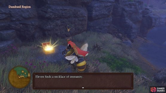 mount a Horknight and fly it over the lake to a chest in the south-west.