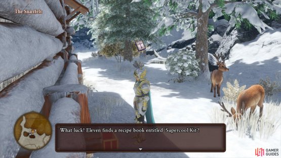 search behind the cabin near the Hekswood to find a new Recipe Book.