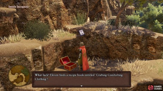 climb the steps to the left of the archway to find this Recipe Book.