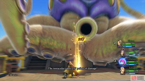 Cutting Edge will deal huge damage if you have the Platinum Powersword from the Casino.