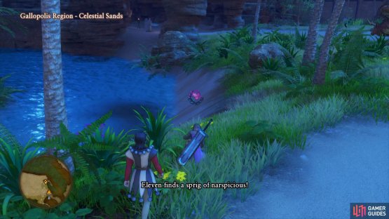 the Sparkly Spot north of Camp will only appear at night.