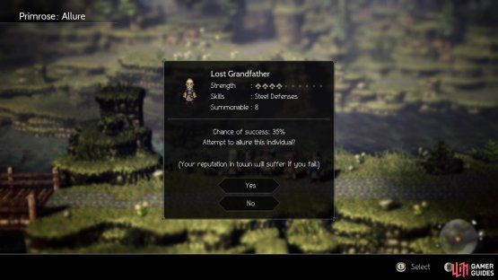 but you can&rsquo;t finish his Side Story without either Ophilia or Primrose&rsquo;s Path Action