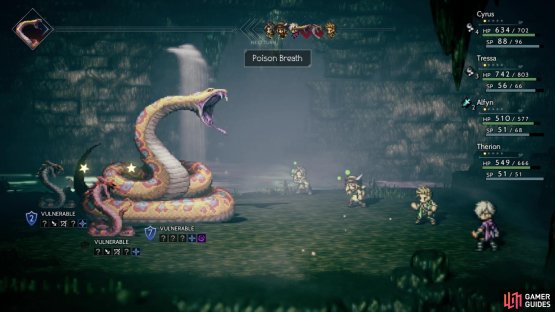 The Blotted Viper can poison your entire party with Poison Breath