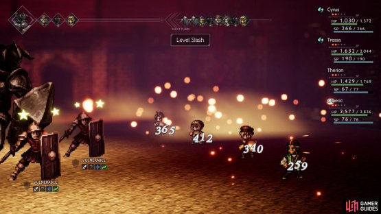 Gustav has similar moves to the Warrior class, like Level Slash