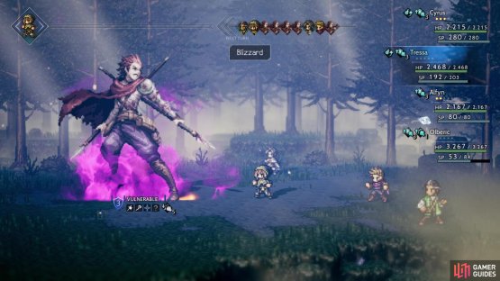 The familiar purple aura gives Miguel five actions on his next turn