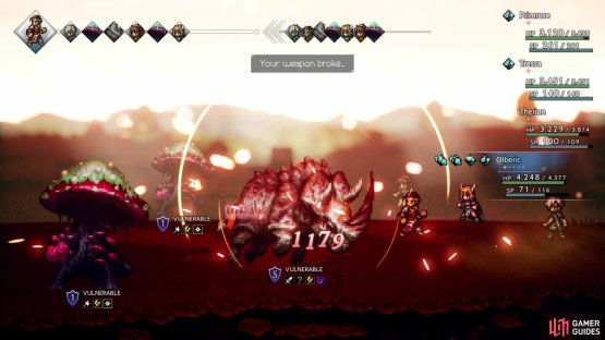 Nightmare Chimera will use weapons from your inventory as attacks, but they break after