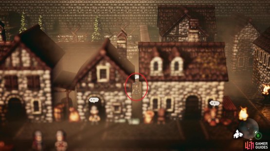 to find the NPC with Full Enfeeblement for Primrose/Ophilia