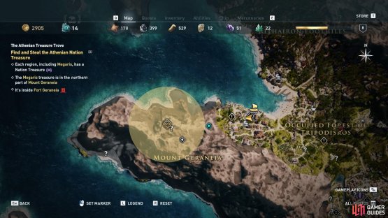 When you reach the outskirts of the highlighted area, use Ikaros to scout.