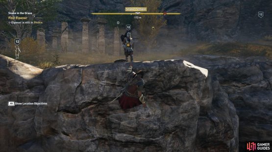 Whistle at any guards to draw their attention to the cliff edge and then throw them off by performing an assassination.