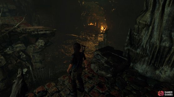 Drop down into the wolf pit