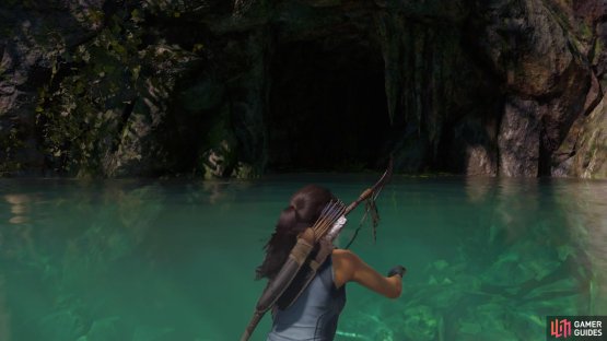 Explore the small cave below