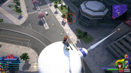 Look down from atop the chef statue to spot this Lucky Emblem