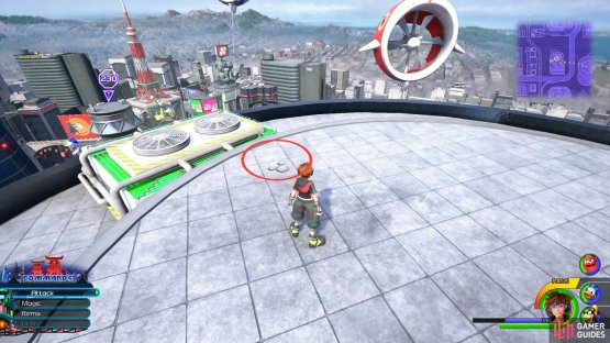 Look near the fan to find this Lucky Emblem on the ground