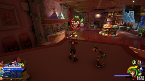 Stand on this display to snap the Lucky Emblem