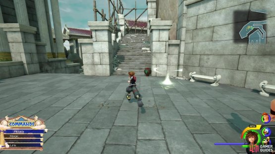 Head up the stairs by the Overlook save point