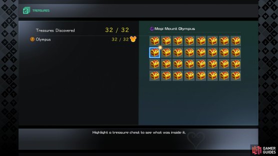 you can keep track of what Treasures you&rsquo;ve picked up.