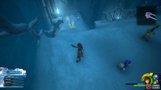 leap to the higher grind rail to reach this platform.