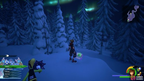 Search on the rock to the north of the save point for this chest