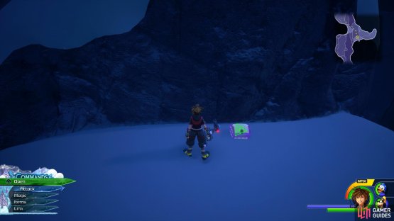 use the icicles and head right to find this chest.