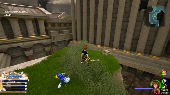 As you head down after saving the civilians from the building, run up the wall and jump across