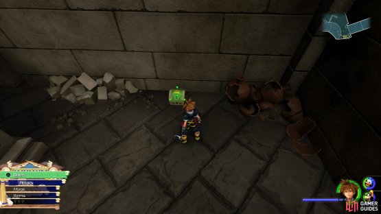 drop down off the shield and search in the corner for another chest.
