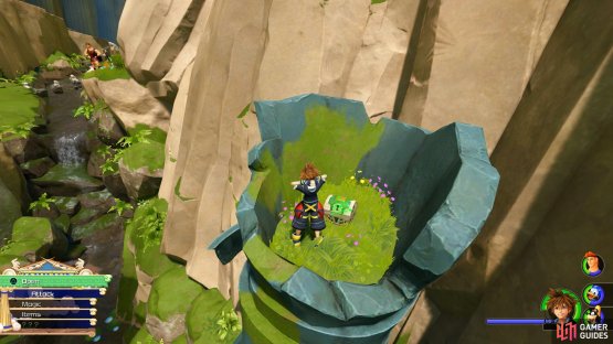 Leap on top of the foot statue to find this chest