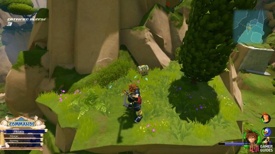 leap off the top and land on this ledge for another chest.
