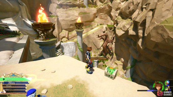 find your first Treasure by running up the wall to the left.