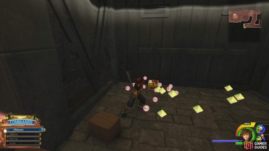 Break the boxes here to reveal a chest