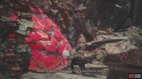 Destroy this blood clot and pass through the hole it creates
