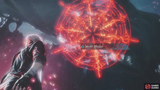 The markings for the Secret Mission will be above you