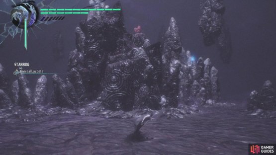 You can see the Blue Orb Fragment off to the side, on top of one of the rock formations
