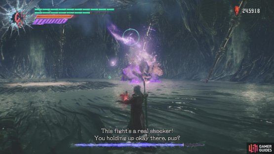 You can shoot the little lightning orbs with Ebony & Ivory
