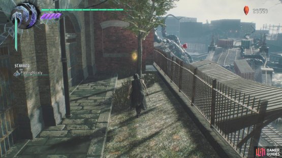 where you&rsquo;ll find a Gold Orb by a tree