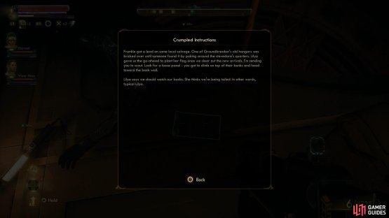 as well as a note mentioning a once-hidden hangar, now uncovered.