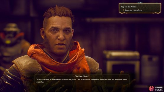 Graham will next send you to repair the printing press, a task he previously sent the Van Noys to take care of