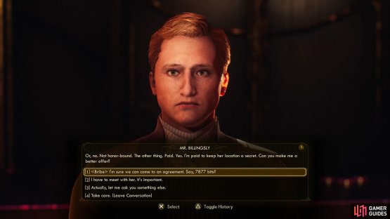 In Billingsly&rsquo;s House of Inebriation you can bribe Billingsly for information on Lockwood.