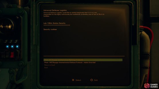 With a sufficient Hack skill score you can power down the automechanicals