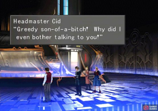 Travel down the elevator to witness the end of Cid&rsquo;s chat with this Garden Master - it doesn&rsquo;t go well