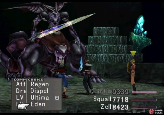 This summons Ultima Weapon, from which you can draw the Eden GF.